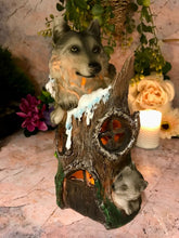 Load image into Gallery viewer, Novelty Wolves House with Led Light Figurine Statue Ornament Wolf Gift