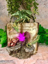 Laden Sie das Bild in den Galerie-Viewer, Green Dragon Guardian of Spell Book Statue with LED Light Dragons Collection-OsirisTradingUK