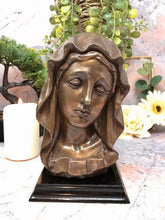 Load image into Gallery viewer, Bronze Effect Virgin Mary Bust Religious Ornament Statue Sculpture