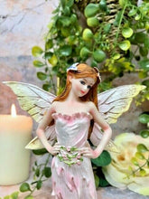 Load image into Gallery viewer, Flower Fairy Standing on Leaf Figurine Fantasy Fairies Mythical Sculpture Gift