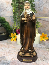Laden Sie das Bild in den Galerie-Viewer, Statue der Heiligen Klara von Assisi, katholische Heilige Skulptur, religiöse Santa Clara