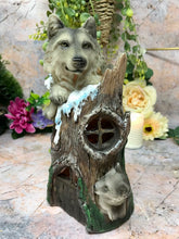 Load image into Gallery viewer, Novelty Wolves House with Led Light Figurine Statue Ornament Wolf Gift