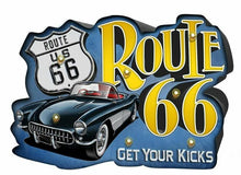 Load image into Gallery viewer, Vintage Metal 3D LED Logo Sign Route 66 Garage Car Man Cave Wall Plaque-OsirisTradingUK