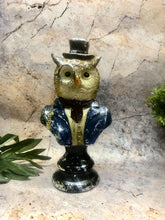 Load image into Gallery viewer, Owl Bust Statue Vintage Clothing Style Steampunk Fantasy Dapper Animals-OsirisTradingUK