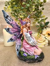 Laden Sie das Bild in den Galerie-Viewer, Fairy Resting with Unicorn Figurine Fantasy Fairies Figure Mythical Sculpture-OsirisTradingUK