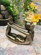 Load image into Gallery viewer, Bronze Effect Sculpture Yoga Dhanurasana Statue Meditating Female Figure