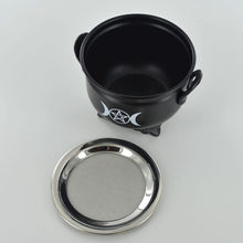 Laden Sie das Bild in den Galerie-Viewer, Triple Moon Goddess Incense Burner Cauldron Wicca Pagan Altar-OsirisTradingUK