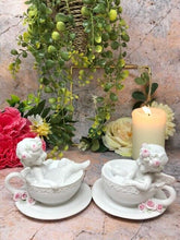 Charger l'image dans la galerie, Pair of Guardian Angel Figurine Cherubs in Tea Cups Statue Ornament Sculpture-Collectables:Fantasy, Myth & Magic:Mythical Creatures:Angels-OsirisTradingUK