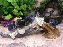 Load image into Gallery viewer, Comical Owl Family Resting on Broom Sculpture Figurine Statue Owls Collectable-OsirisTradingUK
