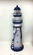 Load image into Gallery viewer, Nautical Lighthouse Sea Shells Tea Light Holder Indoor Metal Beach Marine Themed