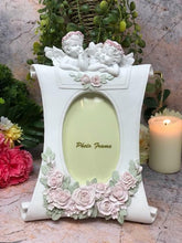 Load image into Gallery viewer, Novelty Cherubs Photo Frame Pink Roses-OsirisTradingUK