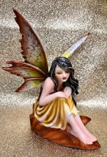 Load image into Gallery viewer, Flower Fairy Resting on Leaf Figurine Statue Ornament-OsirisTradingUK
