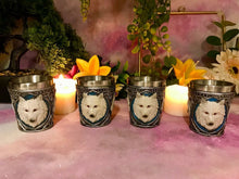 Load image into Gallery viewer, Set of 4 White Wolves Shot Glasses Ornaments Wolf Gothic Table Decor