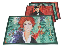 Laden Sie das Bild in den Galerie-Viewer, Set of 4 Table Mats Amedeo Modigliani Placemats Museum Reproduction Art Inspired-OsirisTradingUK