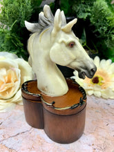 Load image into Gallery viewer, Heart Shaped White Horse Trinket Box Secret Stash Equestrian Horses Collection-OsirisTradingUK
