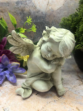 Load image into Gallery viewer, Guardian Angel Cherub Statue Resin Grave Garden Ornament Graveside Figure