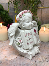 Load image into Gallery viewer, Guardian Angel Holding Book Figurine Cherub Statue Peace Love Dream Figurine-Collectables:Fantasy, Myth & Magic:Mythical Creatures:Angels-OsirisTradingUK