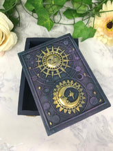 Load image into Gallery viewer, Mystical Sun and Moon Tarot Box Celestial Altar Decoration Wicca Pagan Style-OsirisTradingUK