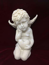 Charger l'image dans la galerie, Cherub Holding Heart Graveside Sculpture Memorial Grave Peaceful Angel-Everything Else:Memorials & Funerals:Grave Ornaments & Memorials-OsirisTradingUK