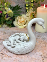 Load image into Gallery viewer, Pair of Guardian Angel Figurine Cherubs on Swan Statue Ornament Sculpture-Collectables:Fantasy, Myth & Magic:Mythical Creatures:Angels-OsirisTradingUK