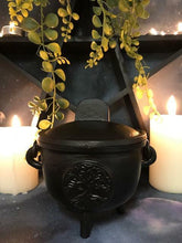 Laden Sie das Bild in den Galerie-Viewer, Cast Iron Cauldron Tree of Life Wicca Pagan Altar Decoration-OsirisTradingUK