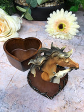 Load image into Gallery viewer, Heart Shaped Horse Trinket Box Secret Stash Equestrian Horses Collection