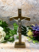Load image into Gallery viewer, Olive Wood Crucifix Metal Corpus Christi Jesus Christ Cross Religious-OsirisTradingUK