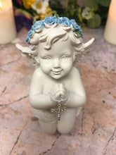 Load image into Gallery viewer, Guardian Angel Figurine Praying Cherub with Cross Statue Ornament Figure