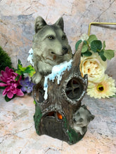 Load image into Gallery viewer, Novelty Wolves House with Led Light Figurine Statue Ornament Wolf Gift