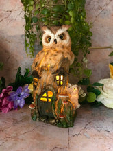 Load image into Gallery viewer, Novelty Owls House with Led Light Figurine Statue Ornament Owl Gift-OsirisTradingUK