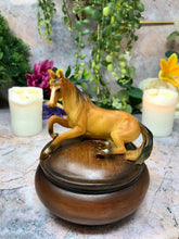 Charger l'image dans la galerie, Round Horse Trinket Box Sculpture Ornament Secret Stash Equestrian Gift-OsirisTradingUK