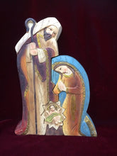 Load image into Gallery viewer, Wood Effect Holy Family Puzzle Statue of the Virgin Mary with Joseph and Jesus Religious Nativity Ornament Figure Decoration