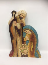Load image into Gallery viewer, Wood Effect Holy Family Puzzle Statue of the Virgin Mary with Joseph and Jesus Religious Nativity Ornament Figure Decoration