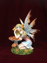 Load image into Gallery viewer, Forest Fairy Resting on Toadstool Figurine Fantasy Mythical Sculpture