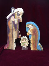 Load image into Gallery viewer, Wood Effect Holy Family Puzzle Statue of the Virgin Mary with Joseph and Jesus Religious Nativity Ornament Figure Decoration