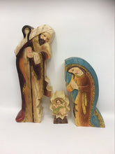 Load image into Gallery viewer, Wood Effect Holy Family Puzzle Statue of the Virgin Mary with Joseph and Jesus Religious Nativity Ornament Figure Decoration