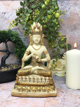 Laden Sie das Bild in den Galerie-Viewer, Golden Meditating Buddha Ornament Feng Shui Antique Effect Decoration Lotus Statue Figurine-OsirisTradingUK