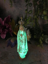 Load image into Gallery viewer, Small Glow in the Dark Blessed Virgin Mary Our Lady of Fatima Statue Luminous Ornament Figurine for Home or Chapel
