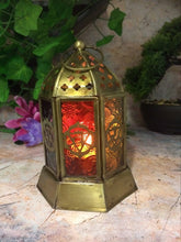 Laden Sie das Bild in den Galerie-Viewer, Antique Effect Moroccan Style Chakra Zinc Lantern Candle Tealight Holder Seasonal Decor Home Lighting Ornament-OsirisTradingUK