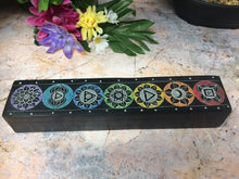 Load image into Gallery viewer, Soapstone Multicoloured Chakra Incense Box Secret Altar Decoration Home Ornament