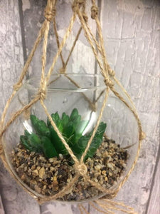 Artificial Hanging Glass Planter Succulent Cactus Plant Home Decor Cacti