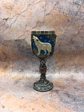 Load image into Gallery viewer, Howling Wolf Goblet Chalice Gothic Decor Full Moon Medieval Style Ornament-OsirisTradingUK