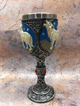 Load image into Gallery viewer, Howling Wolf Goblet Chalice Gothic Decor Full Moon Medieval Style Ornament-OsirisTradingUK