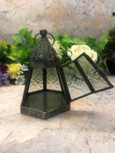 Laden Sie das Bild in den Galerie-Viewer, Moroccan Style Lanterns Silver Antique LED Tea Light Candle Holder-OsirisTradingUK