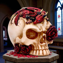 Load image into Gallery viewer, Gothic Fantasy Dragon &amp; Skull Statue Mythical Creature Ornament Romantic Decor
