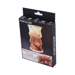 Highland Cow Foldable USB LED Lamp Rechargeable Origami Light Rustic Decor