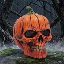 Load image into Gallery viewer, Pumpkin Head Skull Creepy Gothic Halloween Figurine Macabre Horror Decoration
