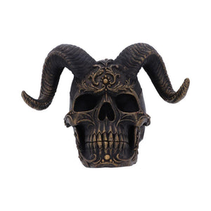 Diabolus Horned Skull Figurine Gothic Demon Skull Ornament Halloween Horror Statue