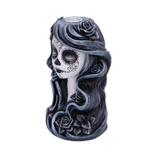 Load image into Gallery viewer, Gothic Backflow Incense Burner Day of the Dead Lady Skull Holder Halloween Art
