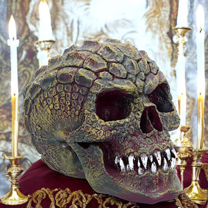 Reptilian Skull Ornament Gothic Decor Fantasy Art